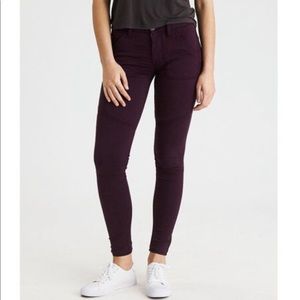 AE Plum Denim Jegging Size 8